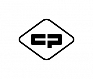 Logo von C + P in schwarz mit transparentem Hintergrund