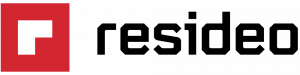 Logo von resideo mit Schriftzug in schwarz